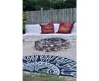 NZ MAORI Design Plastic Mat | Outdoor Rug | 2.7m Semi Circle in Black White