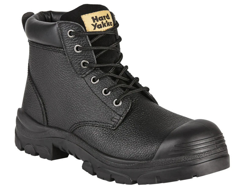 Hard Yakka Men's Gravel Embossed Leather Boots - Black