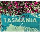RECYCLED Plastic Outdoor Rug |  I LOVE TASMANIA, 1.8m Square, Green & Yellow