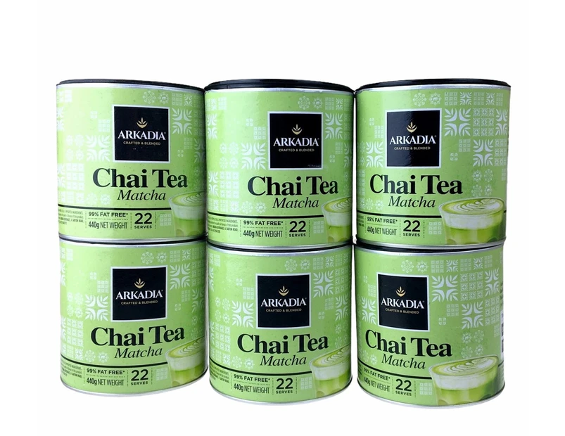 6x Arkadia Chai Matcha Green Tea Latte 440g