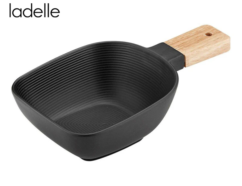 Ladelle Linear Texture Bowl w/ Serve Stick - Black
