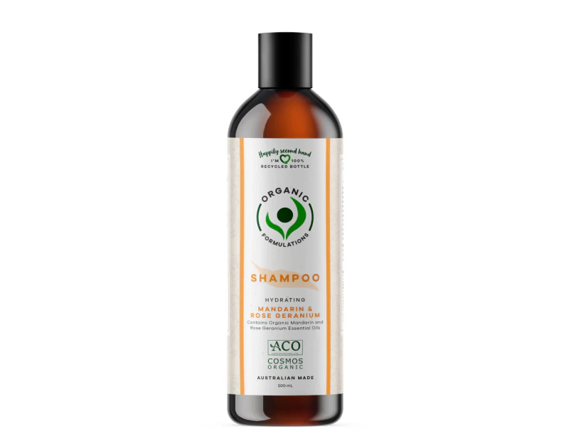 Organic Formulations Mandarin & Rose Geranium Shampoo 500ml | Dry Hair