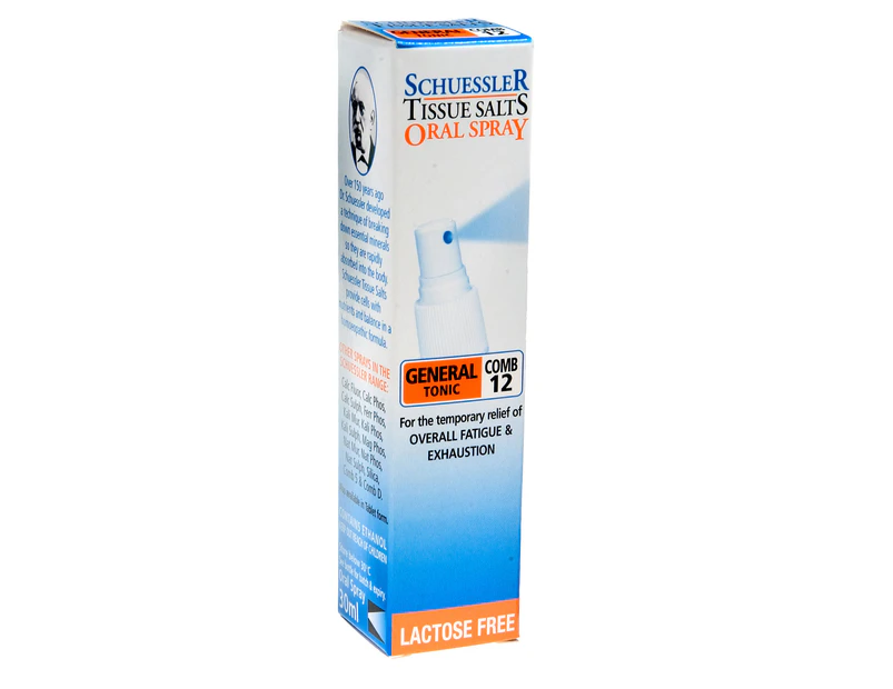 Schuessler Tissue Salts 30ML Spray - Comb 12 - Lactose Free - General Tonic