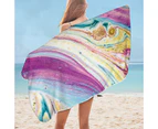 Bluish Purplish Marble Microfiber Beach Towel