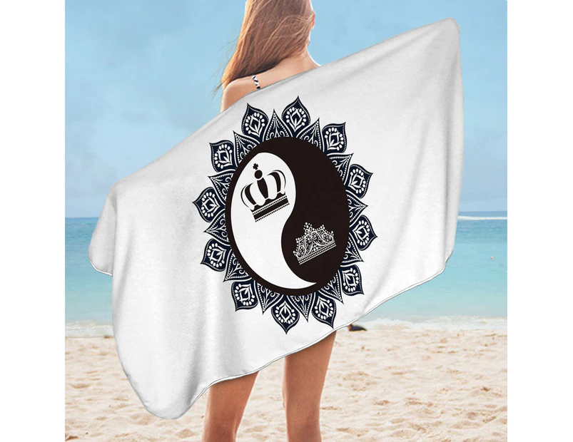 Queen and King Yin and Yang Microfiber Beach Towel