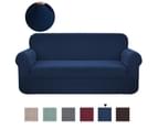 2-Piece Stretch Sofa Covers (Base Cover Plus Seat Cushion Covers) Couch Covers Sofa Slipcovers Protectors Anti-Slip Covers, Machine Washable, Navy 1