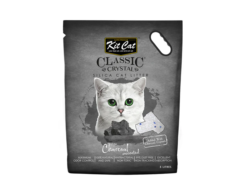 Kit Cat Unscented Charcoal Crystal Cat Litter 5 litres / 2.4kg