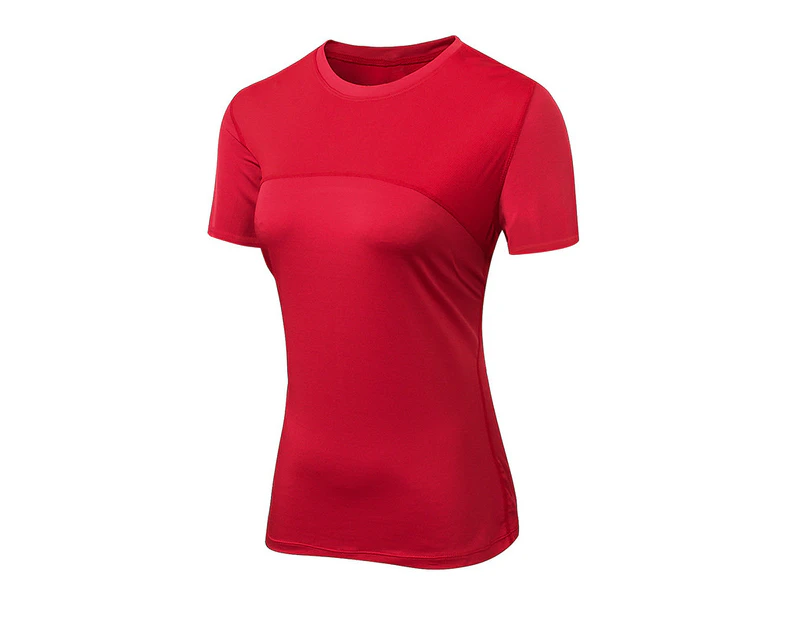 Adore Women Workout Tops Tight Breathable T-Shirt Short Sleeve Perspiration Quick Drying Tank Tops 2023-Red