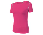 Adore Women Pro Short Sleeve T-Shirt Tight Perspiration Quick Dry Yoga Tops For Training Running Fitness 2003-Rose Red