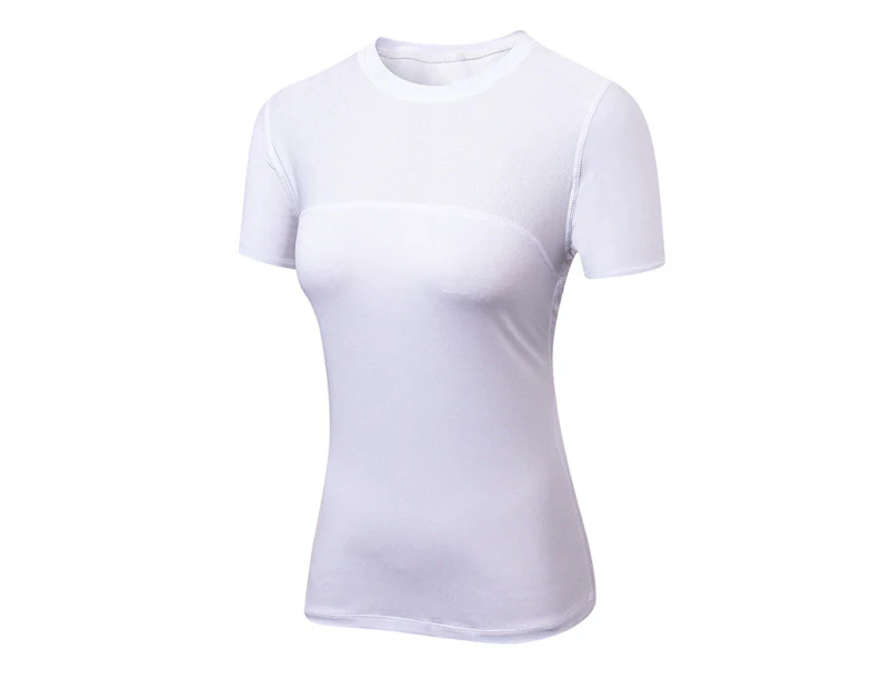 Adore Women Workout Tops Tight Breathable T-Shirt Short Sleeve Perspiration Quick Drying Tank Tops 2023-White