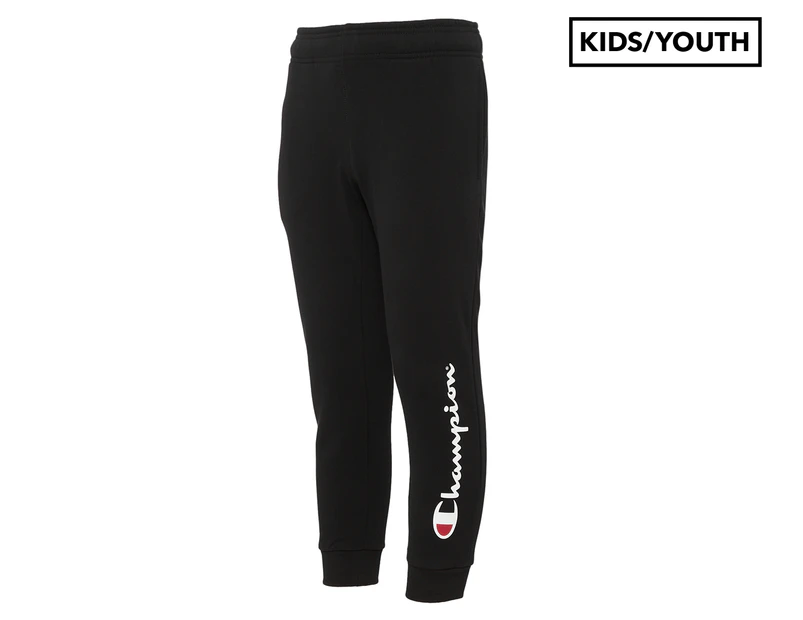 Champion Kids'/Youth Script Cuff Trackpants / Tracksuit Pants - Black