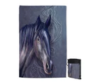 Art Painting Purple Hair Horse Quick Dry Towel