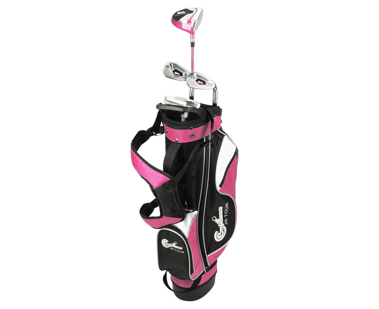 Confidence Golf Junior Golf Clubs Set with Stand Bag - Pink, Girls Right Hand