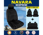 Nissan Navara D40 ST Dual Cab 2011-2015 Neoprene FRONT & REAR Seat Covers