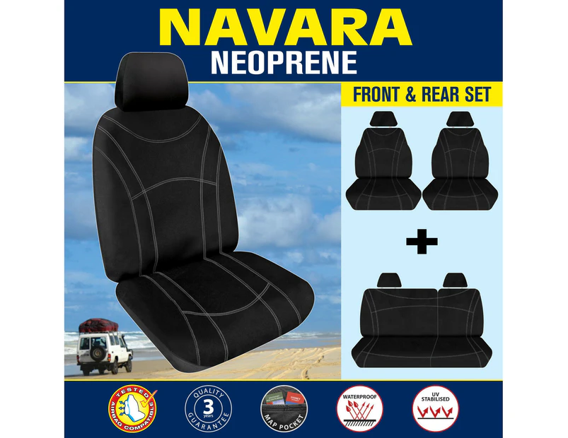 Nissan Navara D40 ST Dual Cab 2011-2015 Neoprene FRONT & REAR Seat Covers