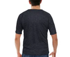Men's Merino Wool Blend Short Sleeve Thermal Top Underwear Thermals Base Layer - Black