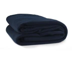 Polar Fleece Blanket Navy- Double - Blue