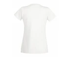 Fruit Of The Loom Ladies Lady-Fit Valueweight V-Neck Short Sleeve T-Shirt (White) - BC1361