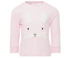 Gem Look Junior Girls' Bunny PJ Set - Pink/Grey