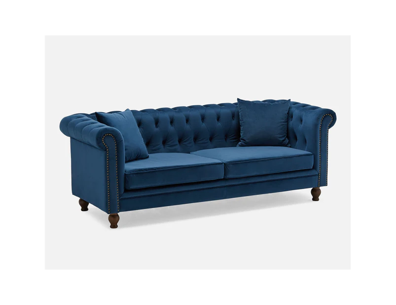 Harry Blue Three Seat Sofa