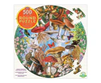 eeBoo Mushrooms & Butterflies 500pc Round Jigsaw Puzzle