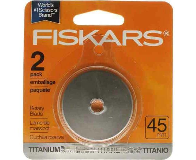 Fiskars 45mm Rotary Cutter Blades x2 Titanium