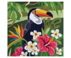 Country Threads 30x30cm Long Stitch Tropical Toucan Cross Stitch Kit