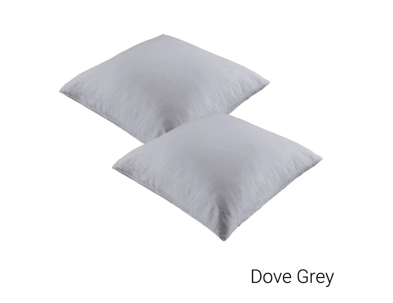 100% Linen Solid Colour European Pillowcase  65 x65 cm - Dove Grey