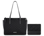 Tony Bianco Melinda Quilted Tote Bag & Michelle Wallet - Black