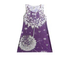 Dandelion on purple - lilac flower dress