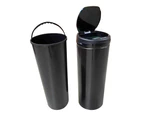 Salesbay Sensor Bin 50L Black Stainless Steel Rubbish Bin Motion Automatic