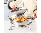 SOGA Stainless Steel Gold Accents Round Buffet Chafing Dish Cater Food Warmer Chafer with Glass Top Lid
