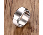 Eclectic Collection Men's Stainless Steel Stylish Geometric Ring - silver
