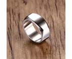 Eclectic Collection Men's Stainless Steel Stylish Geometric Ring - silver