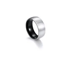 Eclectic Collection Unisex Stainless Steel Internal Domed Black Satin Ring