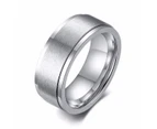 Eclectic Collection Unisex Stainless Steel Spinner Ring - silver
