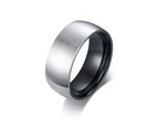 Eclectic Collection Unisex Stainless Steel Internal Domed Black Satin Ring