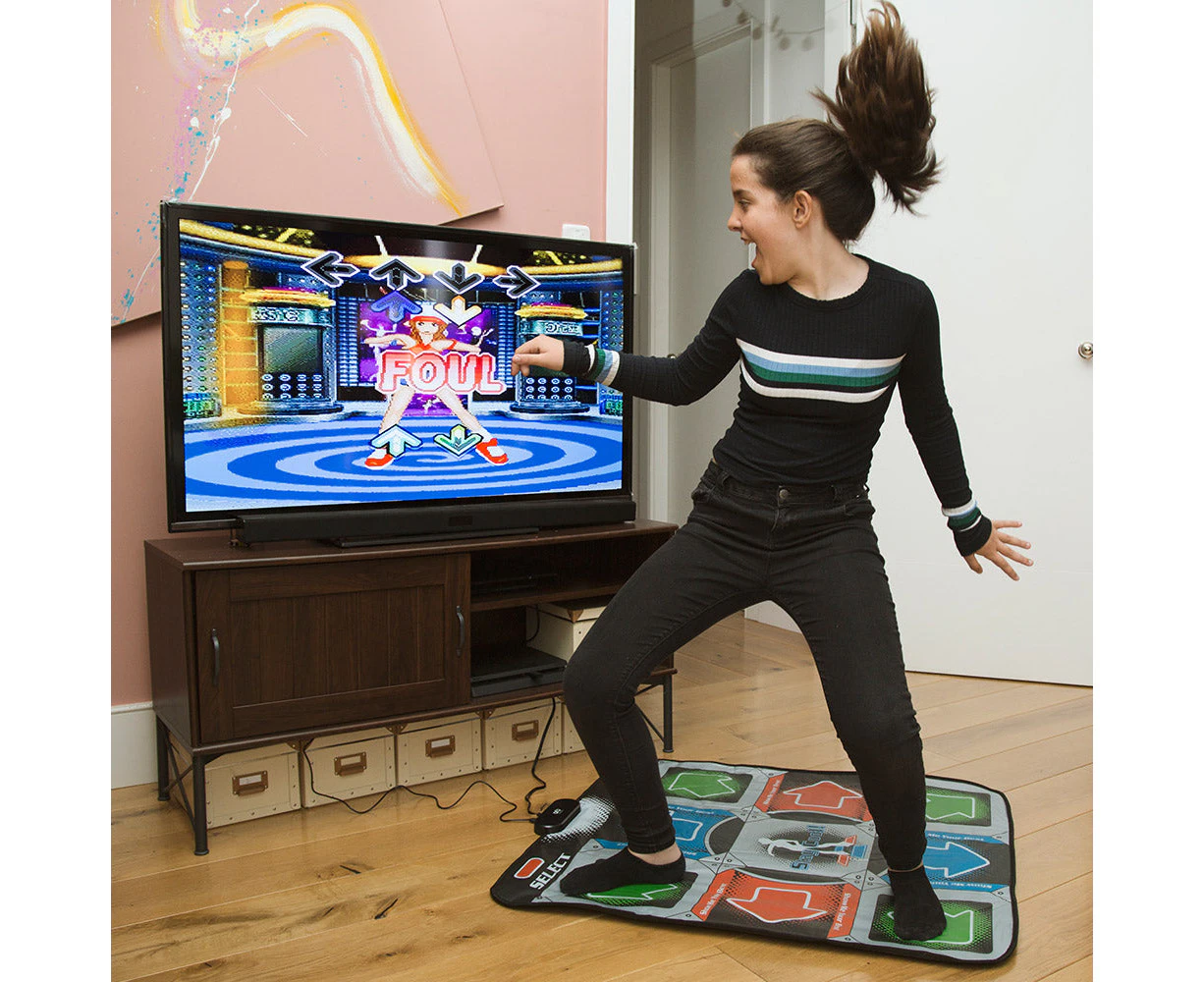 Thumbs Up Wired 1-Player Step Pads Dance Mat w/Built-In Games/Retro Songs