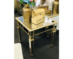 Mirrored side table in square shape/ gold colour