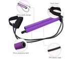 Tespon Portable Pilates Bar Kit with Resistance Band-Purple