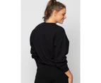 LaSculpte Women's Crew Pullover Fleece Sweatshirt - Black