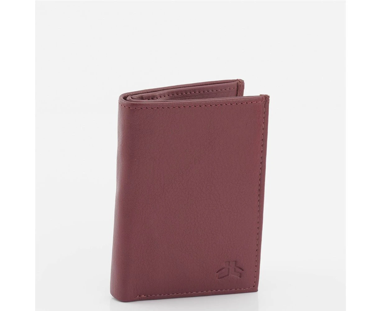 RFID Genuine Soft Leather Slim Card Wallet Multi Colours - Red