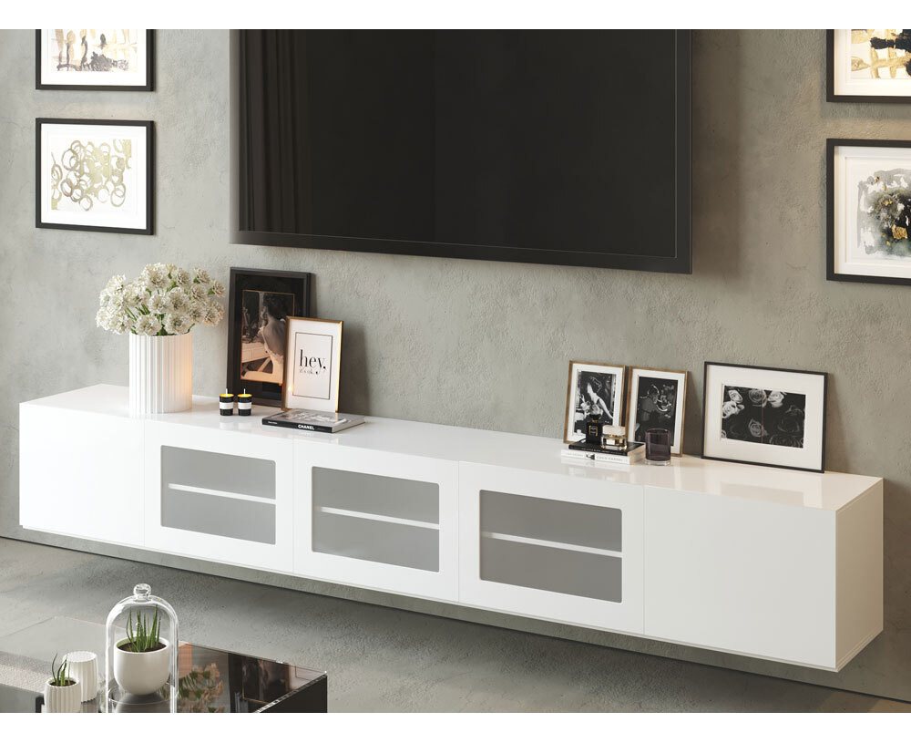 White tv clearance floating unit