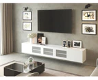 3m Glacia White Gloss Floating TV Cabinet