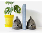 Creative Co-op Cast Iron Beehive Bookends, Set of 2