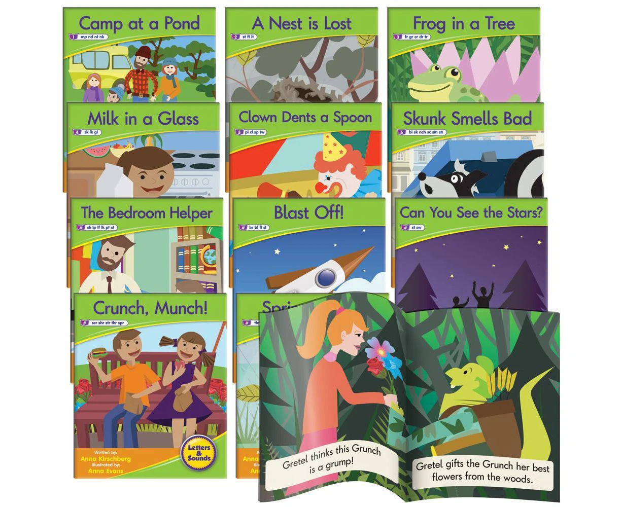 Junior Learning - 12 Decodable Readers - Letters & Sounds Phase 4 Set 1 Fiction