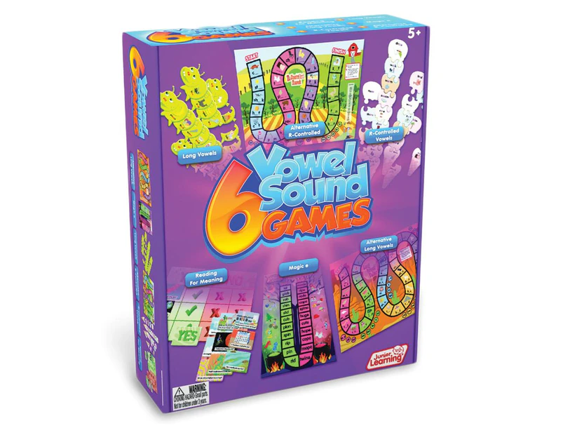 Junior Learning 6 Vowel Sound Games Board Game