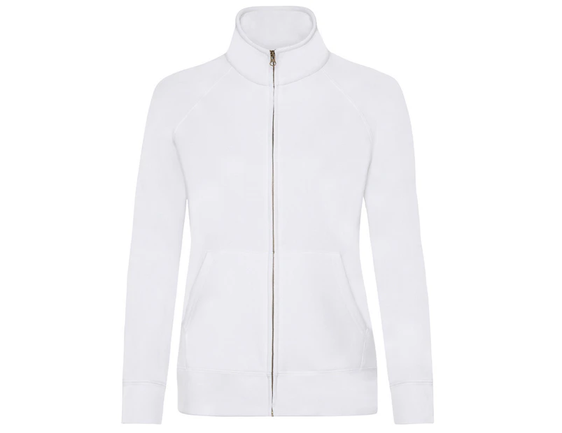 Fruit Of The Loom Ladies/Womens Lady-Fit Fleece Sweatshirt Jacket (White) - BC1371