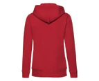 Fruit Of The Loom Ladies Lady-Fit Hooded Sweatshirt Jacket (Red) - BC1372