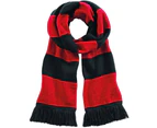 Beechfield Varsity Unisex Winter Scarf (Double Layer Knit) (Black / Classic Red) - RW2031
